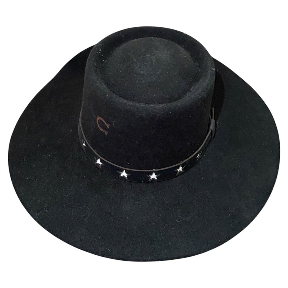 Charlie 1 Horse Cosmic Cowgirl Black Felt Hat Wool Cowboy Large Star Stud